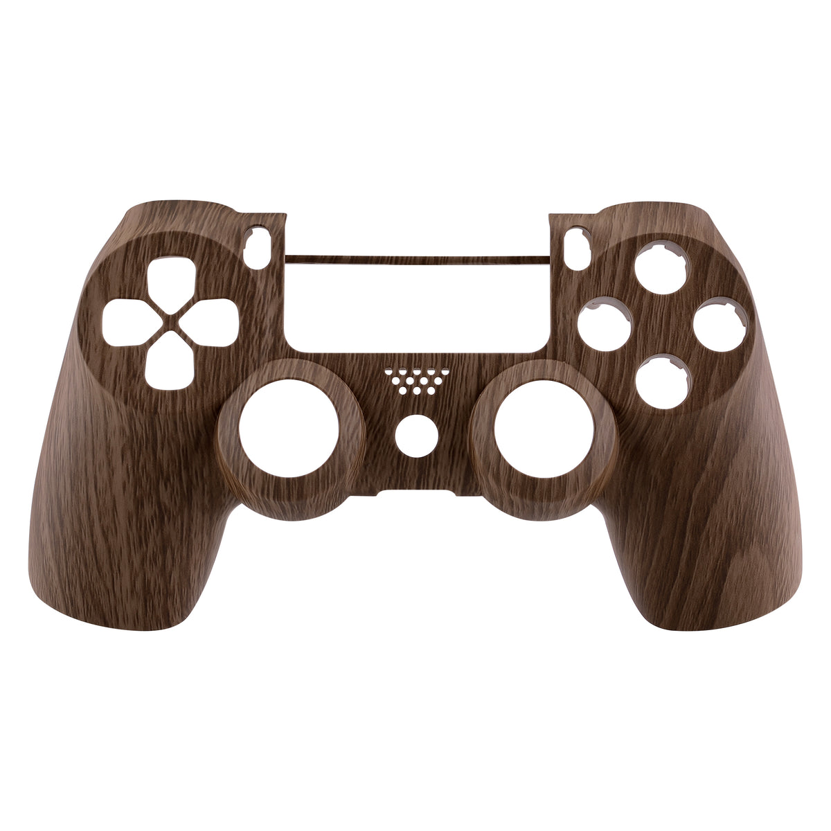 eXtremeRate Replacement Front Housing Shell for PS4 Slim Pro Controller Controller (CUH-ZCT2 JDM-040/050/055) - Wood Grain