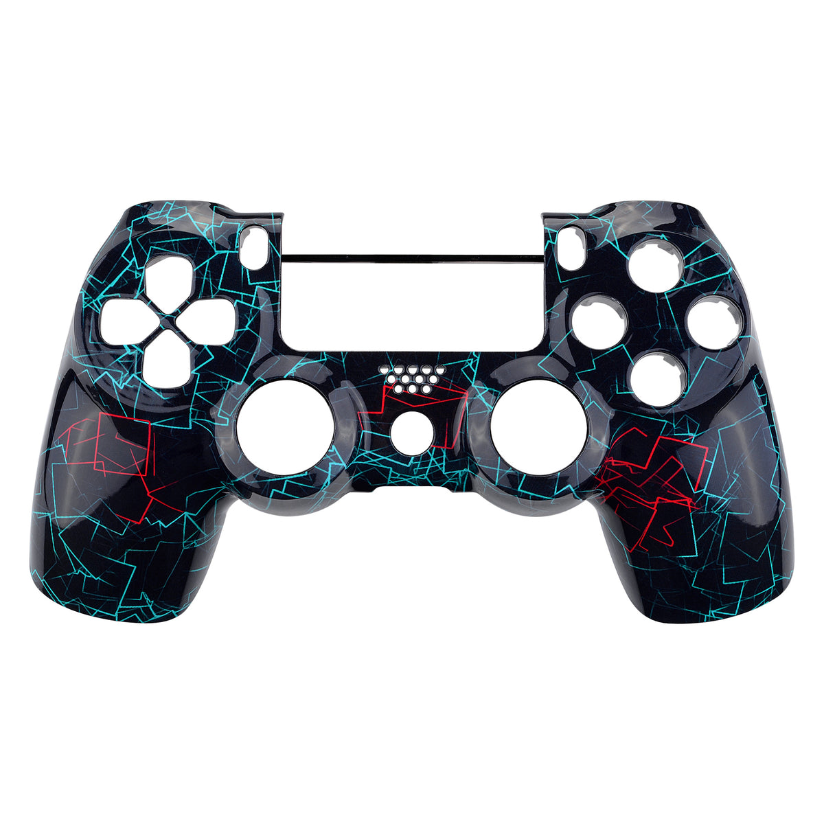 eXtremeRate Replacement Front Housing Shell for PS4 Slim Pro Controller Controller (CUH-ZCT2 JDM-040/050/055) - Neon Frame