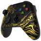 eXtremeRate Retail The Great GOLDEN Wave Off Kanagawa - Black Replacement Part Faceplate, Soft Touch Grip Housing Shell Case for Xbox Series S & Xbox Series X Controller Accessories - Controller NOT Included - FX3T188