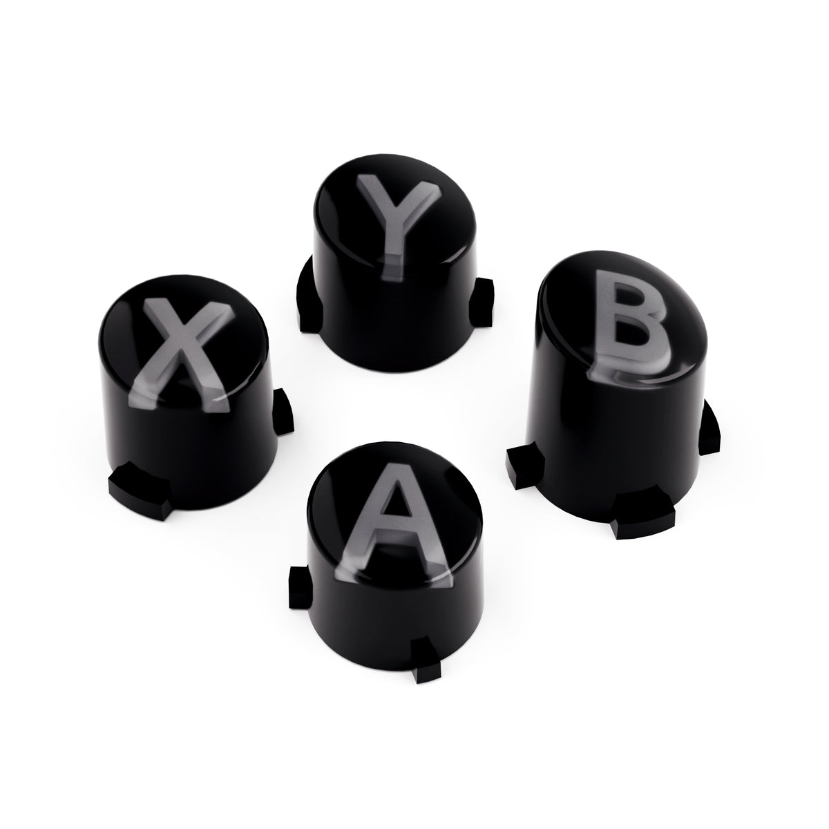 eXtremeRate Retail Three-Tone Black & Clear & Classic Gray ABXY Action Buttons with Classic Symbols for Xbox Series X & S Controller & Xbox One S/X & Xbox One Elite V1/V2 Controller - JDX3M019