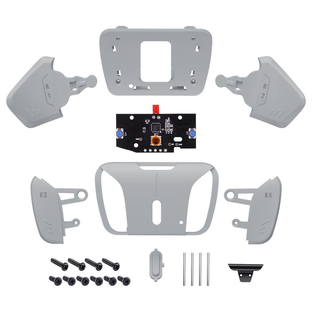eXtremeRate Retail Turn RISE to RISE4 Kit – Redesigned New Hope Gray K1 K2 K3 K4 Back Buttons Housing & Remap PCB Board for PS5 Controller eXtremeRate RISE & RISE4 Remap kit - Controller & Other RISE Accessories NOT Included - VPFM5010P