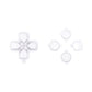 eXtremeRate Retail Two-Tone Robot White & Clear Custom Dpad Action Buttons Replacement No Letter Imprint D-pad Face Buttons Compatible with ps5 Controller - JPFG009