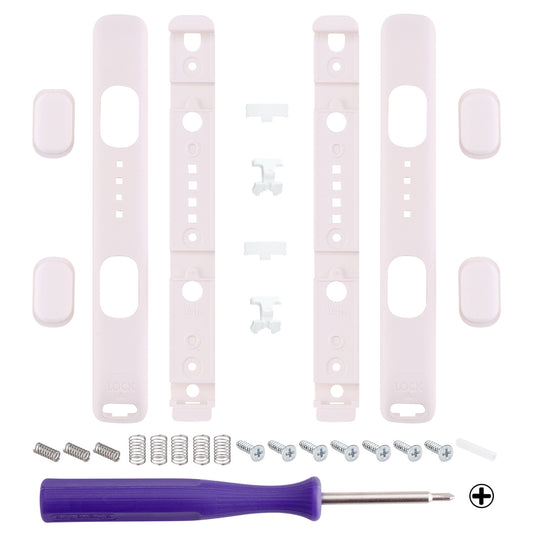 eXtremeRate 2 Pack Custom Replacement shell for Joycon Strap of NS Switch - Cherry Blossoms Pink