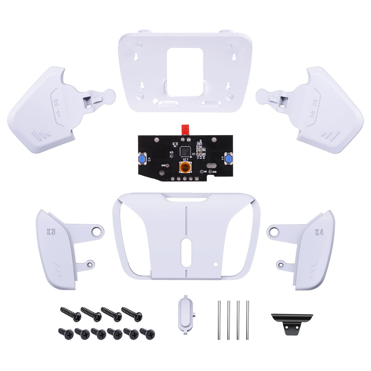 eXtremeRate Retail Turn RISE to RISE4 Kit – Redesigned White K1 K2 K3 K4 Back Buttons Housing & Remap PCB Board for PS5 Controller eXtremeRate RISE & RISE4 Remap kit - Controller & Other RISE Accessories NOT Included - VPFM5002P