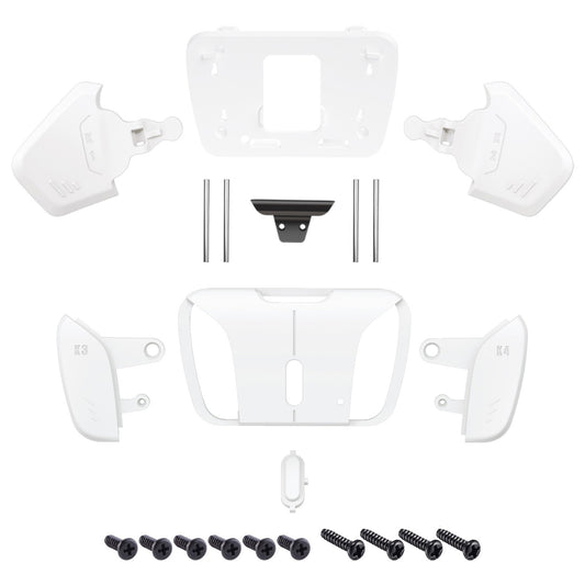 eXtremeRate Retail White Replacement Redesigned K1 K2 K3 K4 Back Buttons Housing Shell for ps5 Controller eXtremeRate RISE4 Remap Kit - Controller & RISE4 Remap Board NOT Included - VPFP3001