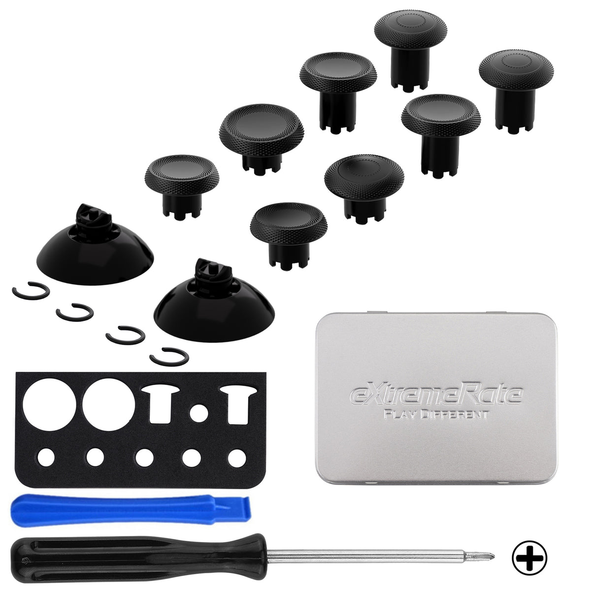 eXtremeRate ThumbsGear V3 Interchangeable Thumbsticks for Xbox Core Controller & Xbox One S/X/Elite Controller & Nintendo Switch Pro Controller - Black