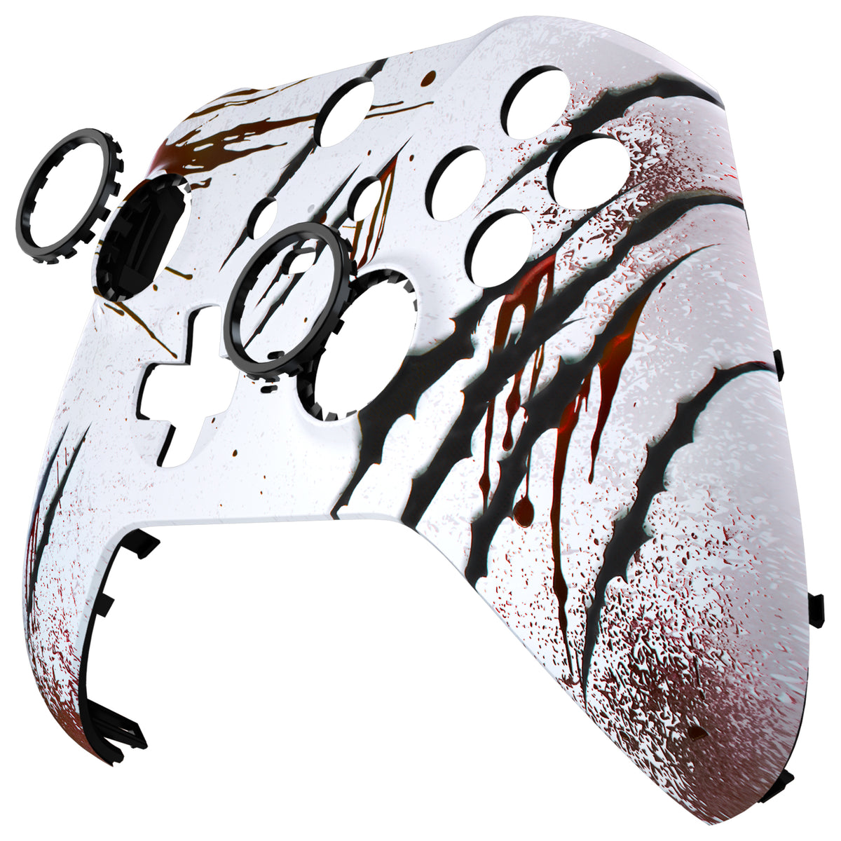 eXtremeRate Retail Wild Attack Faceplate Cover, Soft Touch Front Housing Shell Case Replacement Kit for Xbox One Elite Series 2 Controller Model 1797 - Thumbstick Accent Rings Included - ELT148