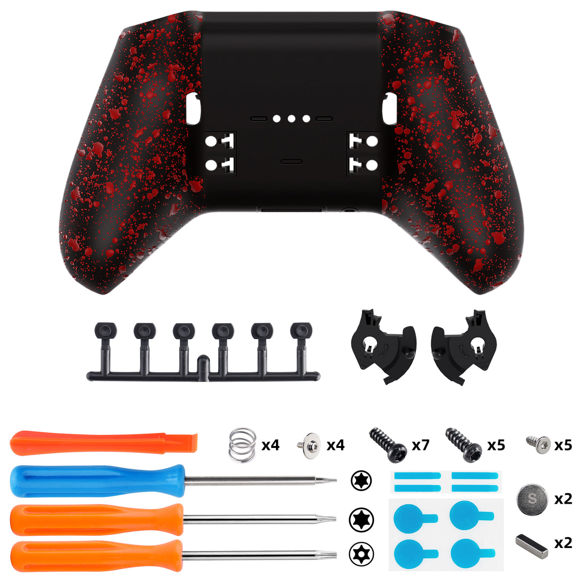 eXtremeRate Replacement Bottom Shell Case for Xbox Elite Series 2 & Elite Series 2 Core Controller Model 1797 - Textured Red