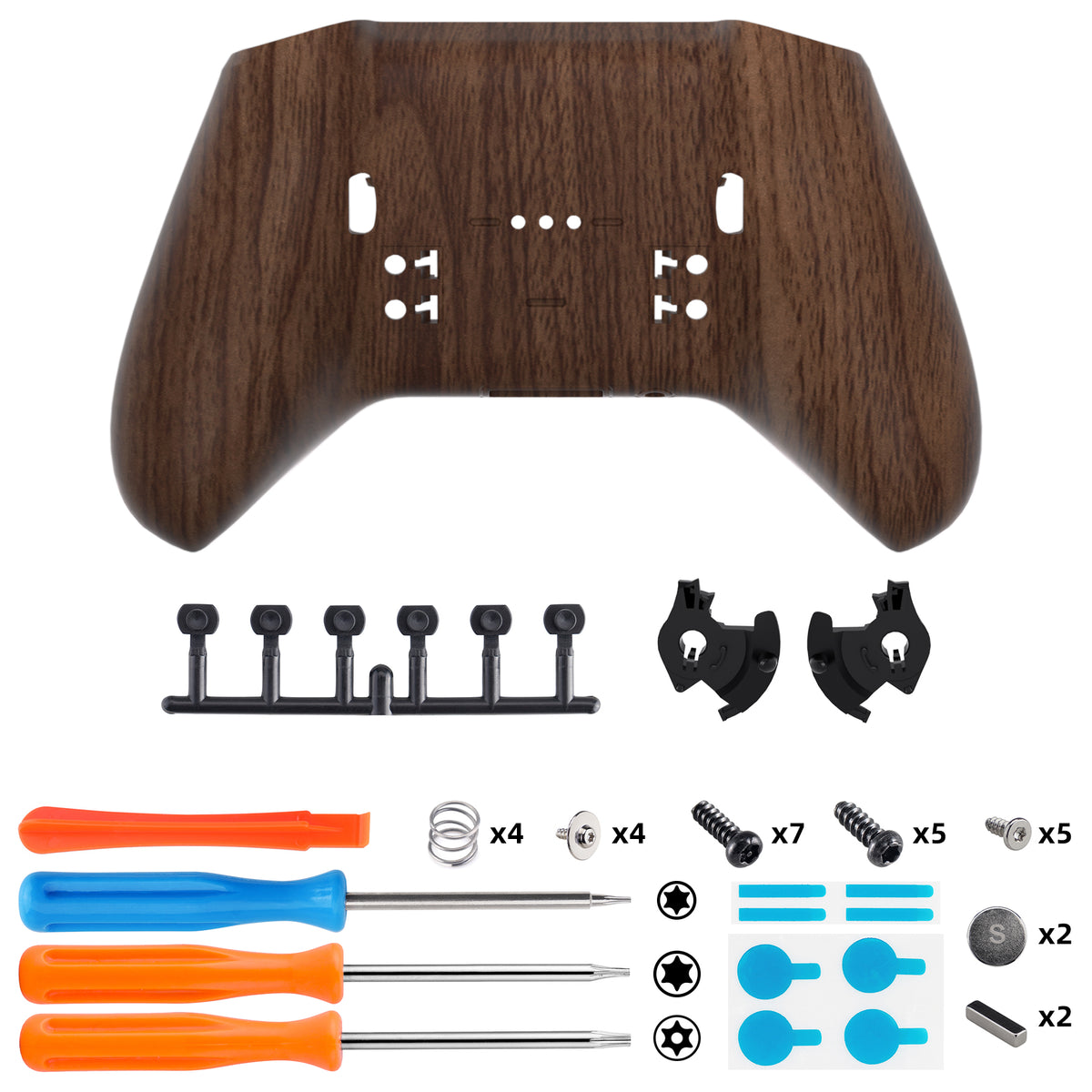 eXtremeRate Replacement Bottom Shell Case for Xbox Elite Series 2 & Elite Series 2 Core Controller Model 1797 - Wood Grain