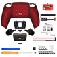 eXtremeRate Black Real Metal Buttons (RMB) Version RISE 2.0 Remap Kit for PS5 Controller BDM-010/020 - Scarlet Red eXtremeRate