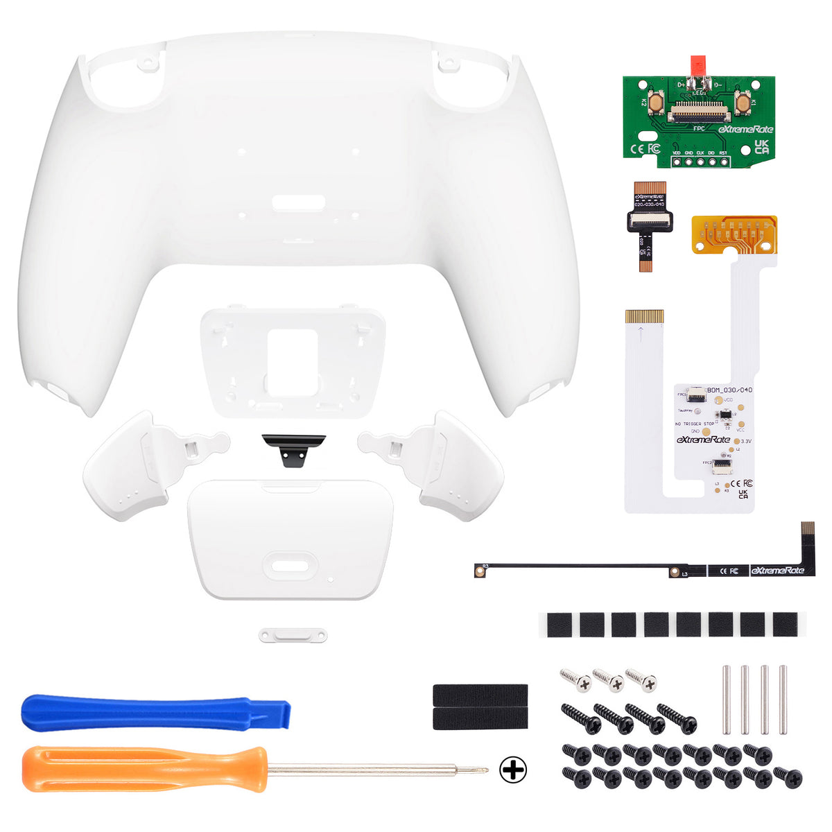 eXtremeRate Remappable RISE V3 Remap Kit for PS5 Controller BDM-030/040/050 - White