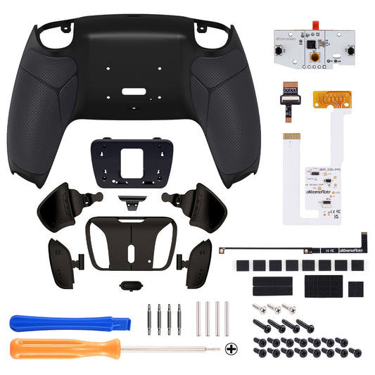 eXtremeRate Black Real Metal Buttons (RMB) Version RISE4 V3 Remap Kit for PS5 Controller BDM-030/040/050 - Rubberized Black