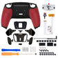 eXtremeRate Black Real Metal Buttons (RMB) Version RISE4 V3 Remap Kit for PS5 Controller BDM-030/040/050 - Rubberized Red
