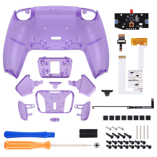 eXtremeRate Remappable RISE4 V3 Remap Kit for PS5 Controller BDM-030/040/050 - Clear Atomic Purple