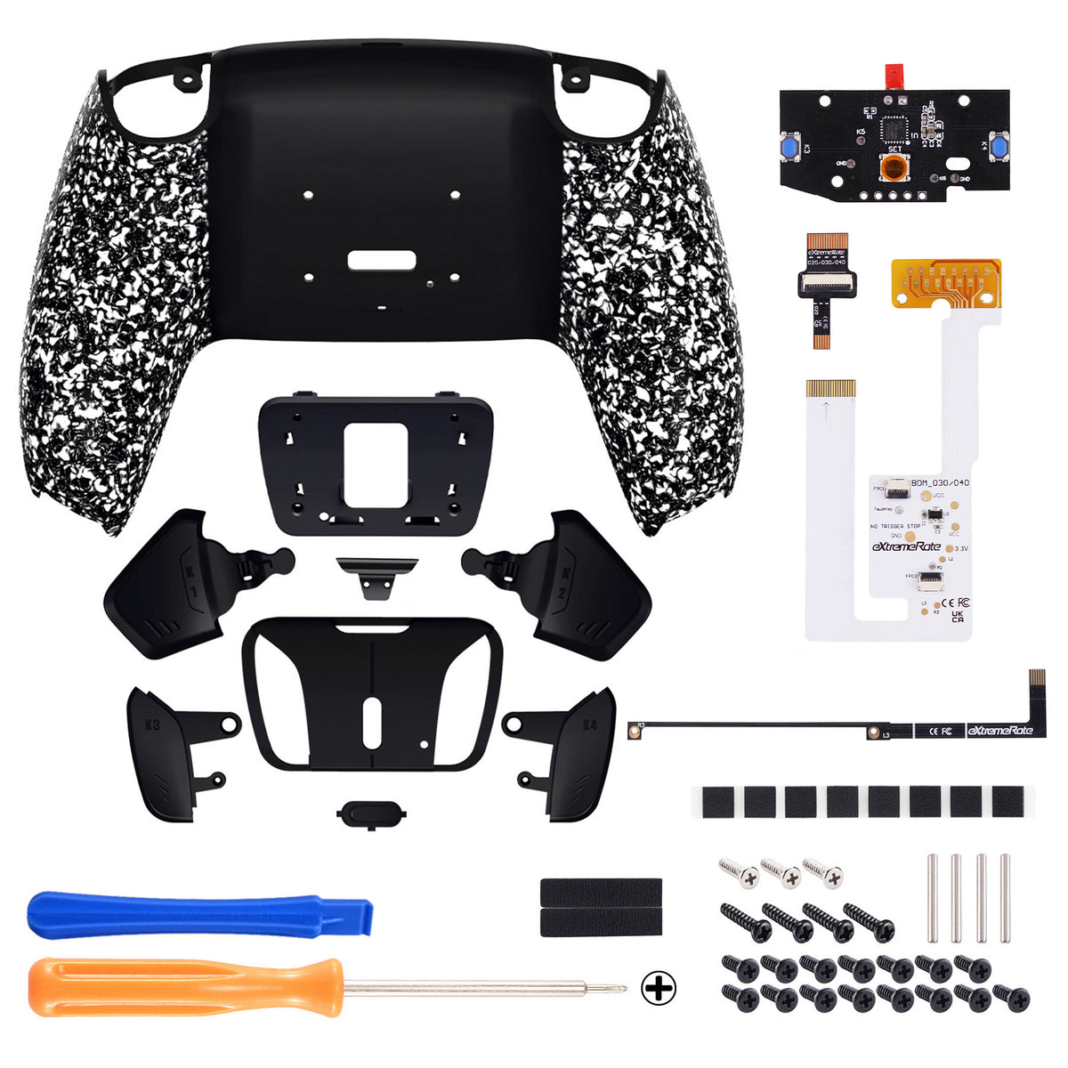 eXtremeRate Remappable RISE4 V3 Remap Kit for PS5 Controller BDM-030/040/050 - Textured White