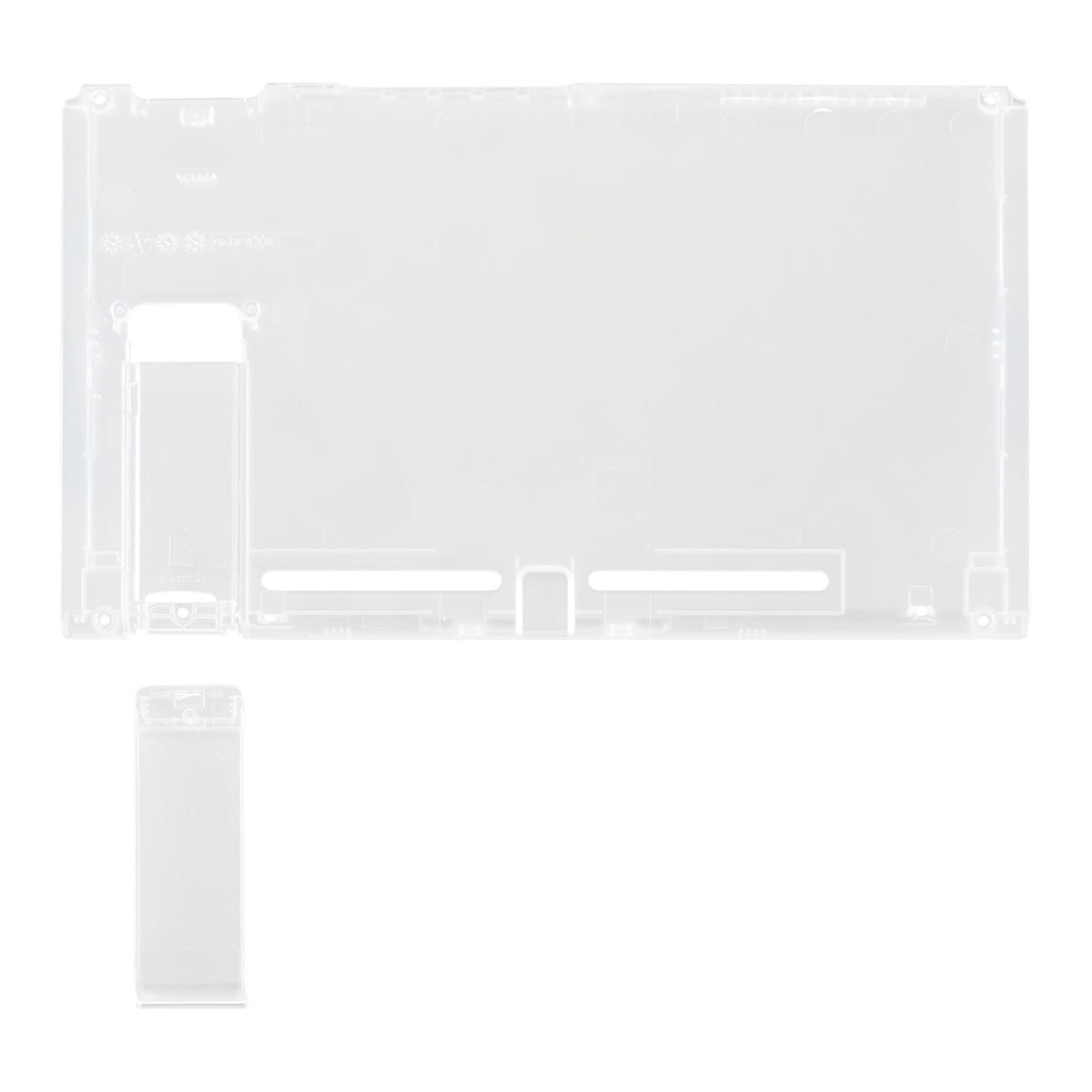 eXtremeRate Replacement Back Plate with Kickstand for Nintendo Switch Console - Transparent Clear