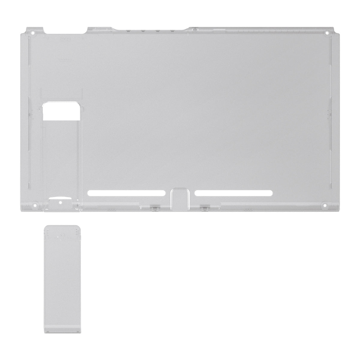 eXtremeRate Replacement Back Plate with Kickstand for Nintendo Switch Console - Clear Black