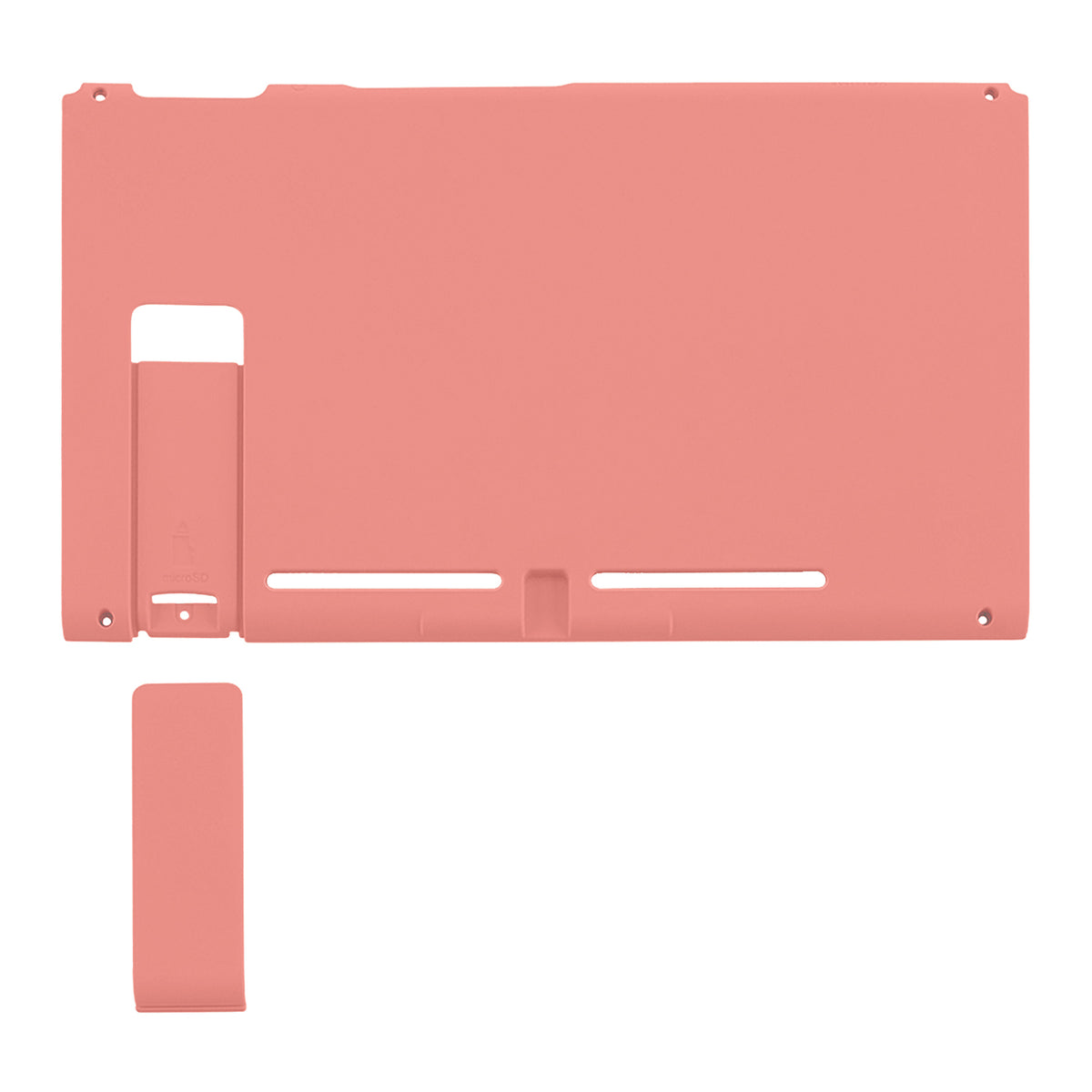 eXtremeRate Replacement Back Plate with Kickstand for Nintendo Switch Console - Coral