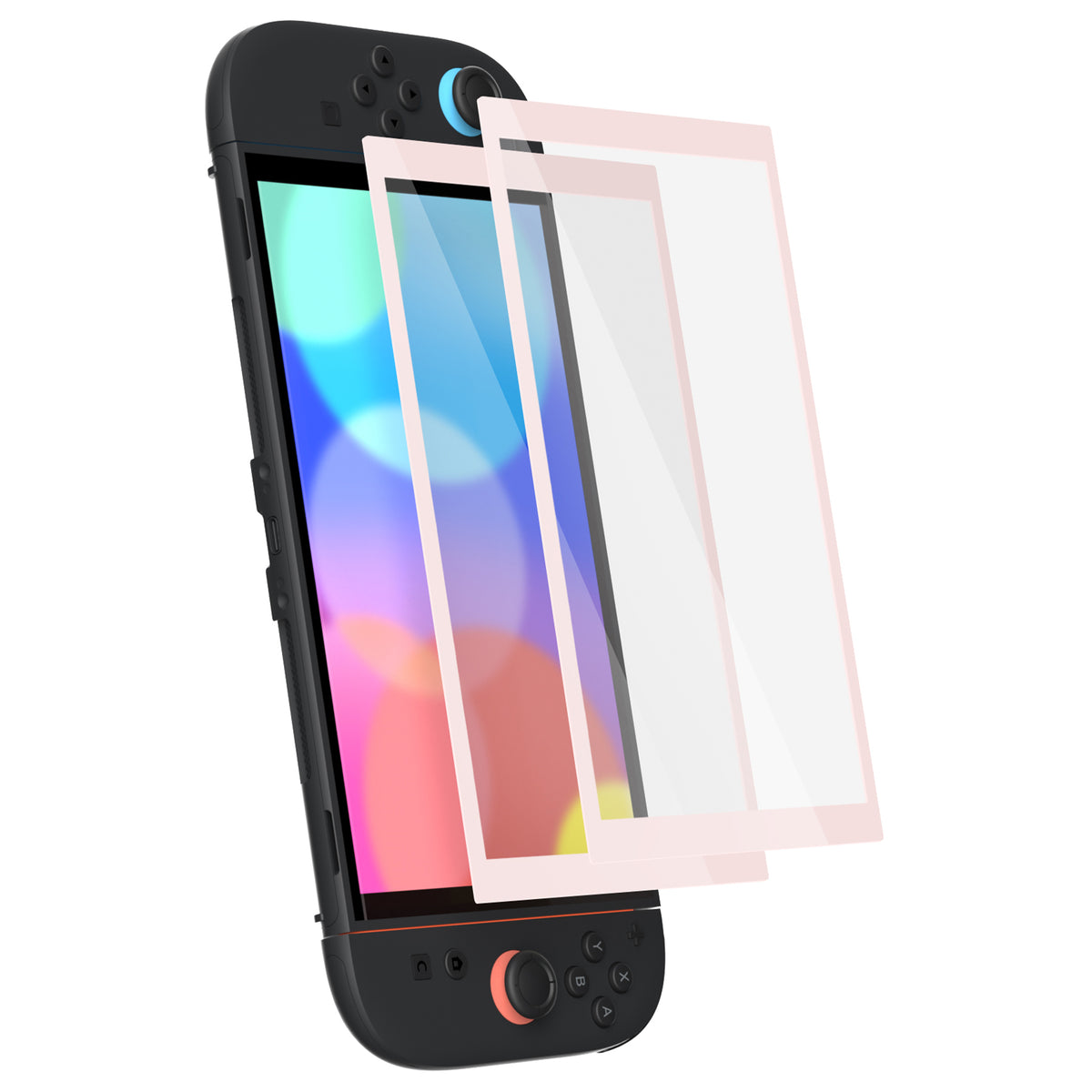 eXtremeRate 2 Pack Tempered Glass Screen Protector for Nintendo Switch 2 - Cherry Blossom Pink Border