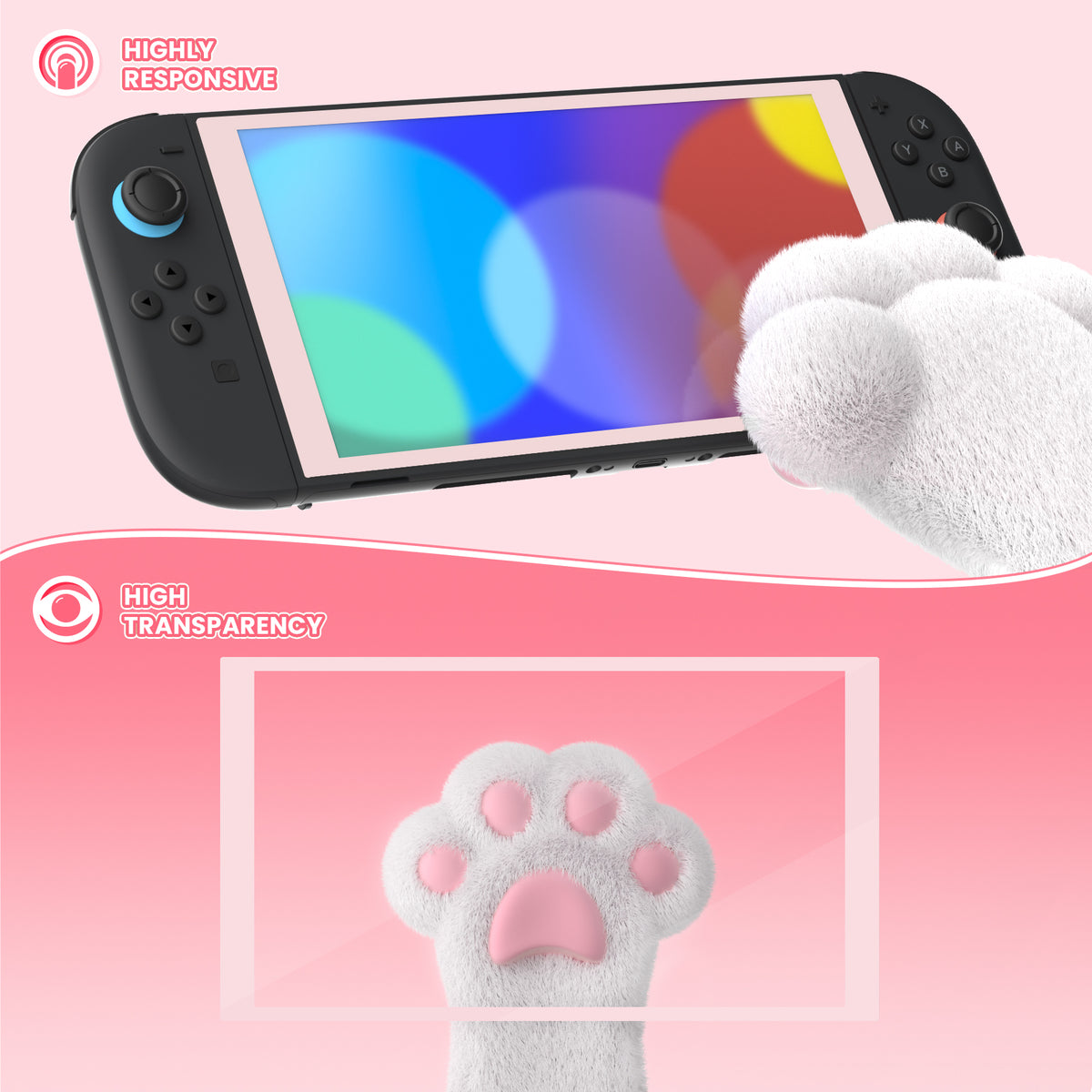 eXtremeRate 2 Pack Tempered Glass Screen Protector for Nintendo Switch 2 - Cherry Blossom Pink Border