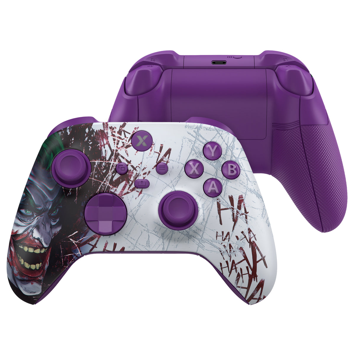 eXtremeRate ASR Version Performance Rubberized Full Set Shell Buttons with Redesigned Grip Diamond Texture Handles Backplate Case for Xbox Series X/S Controller & Xbox Core Controller - Clown HAHAHA