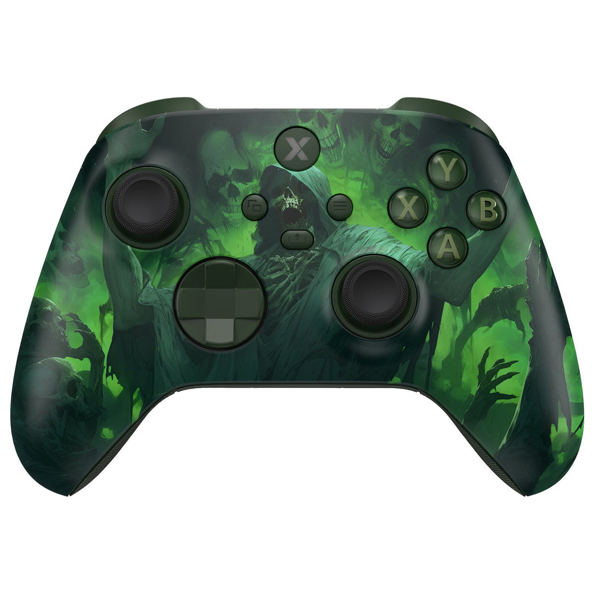 eXtremeRate ASR Version Performance Rubberized Full Set Shell Buttons with Redesigned Grip Diamond Texture Handles Backplate Case for Xbox Series X/S Controller & Xbox Core Controller - Dark Carnival