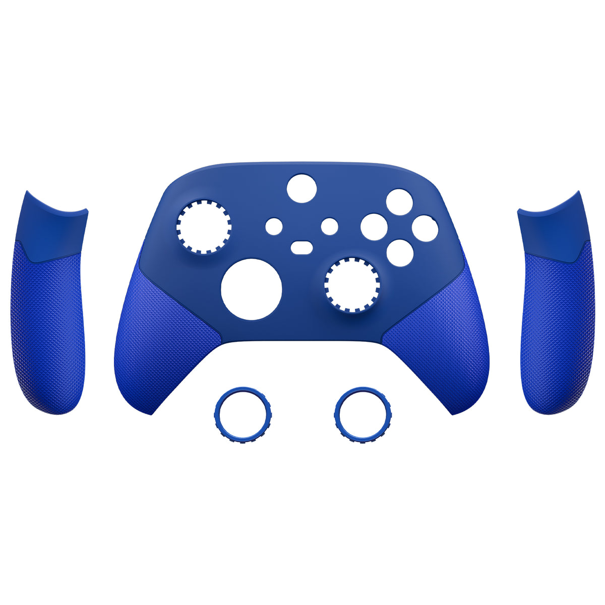 eXtremeRate ASR Version Performance Rubberized Side Rails Front Housing Shells with Accent Rings for Xbox Series X & S Controller - Rubberized Blue eXtremeRate