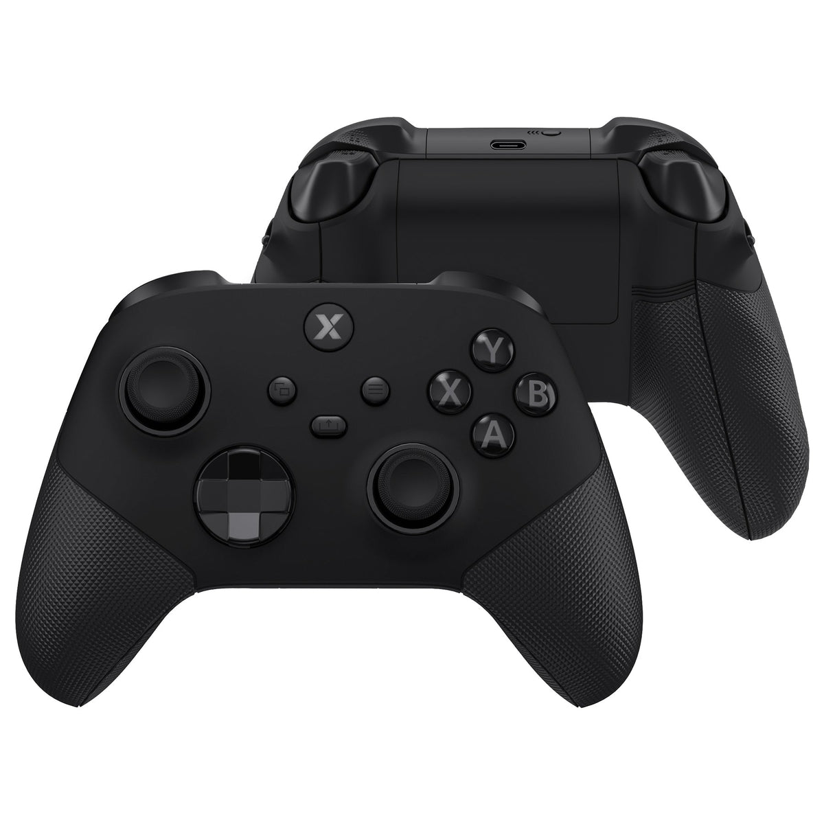 eXtremeRate ASR Version Performance Redesigned Full Set Shell Buttons with Ergonomic Trigger Stop Rubberized Grip for Xbox Series X/S Controller & Xbox Core Controller - Diamond Textured Black eXtremeRate