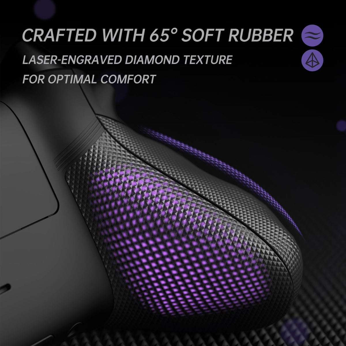eXtremeRate ASR Version Performance Redesigned Full Set Shell Buttons with Ergonomic Trigger Stop Rubberized Grip for Xbox Series X/S Controller & Xbox Core Controller - Diamond Textured Black eXtremeRate