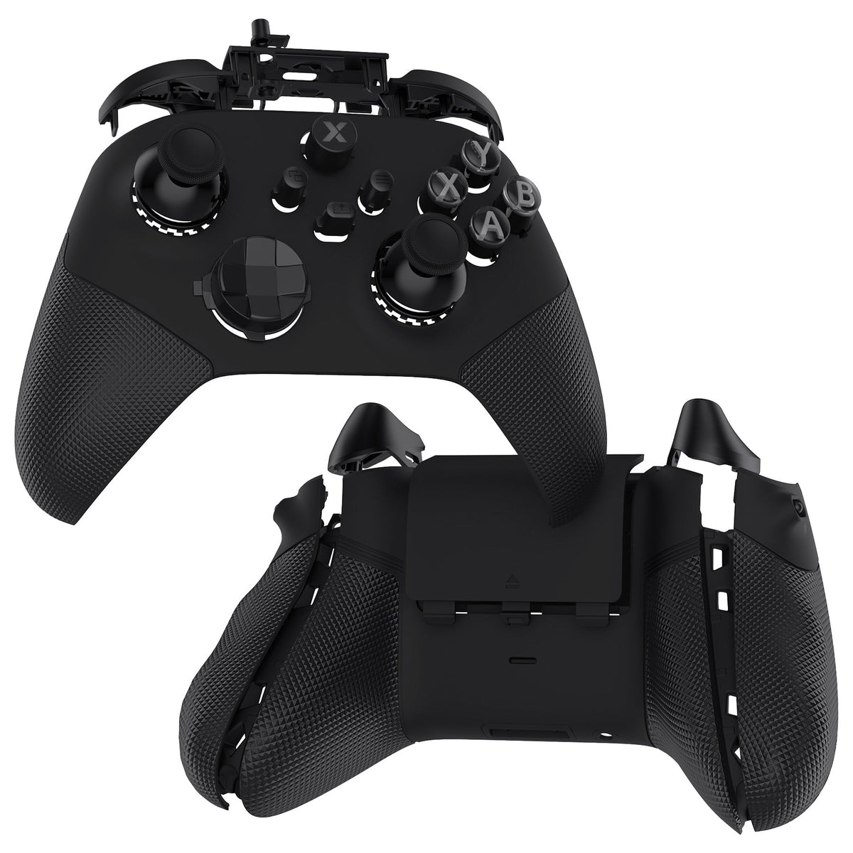 eXtremeRate ASR Version Performance Redesigned Full Set Shell Buttons with Ergonomic Trigger Stop Rubberized Grip for Xbox Series X/S Controller & Xbox Core Controller - Diamond Textured Black eXtremeRate