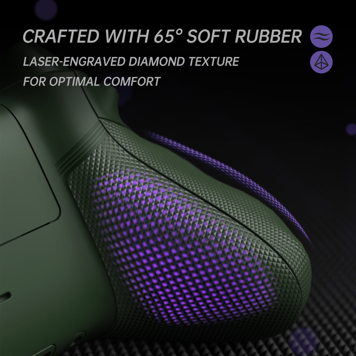 eXtremeRate ASR Version Performance Redesigned Full Set Shell Buttons with Ergonomic Trigger Stop Rubberized Grip for Xbox Series X/S Controller & Xbox Core Controller - Diamond Textured Deep Pine Green