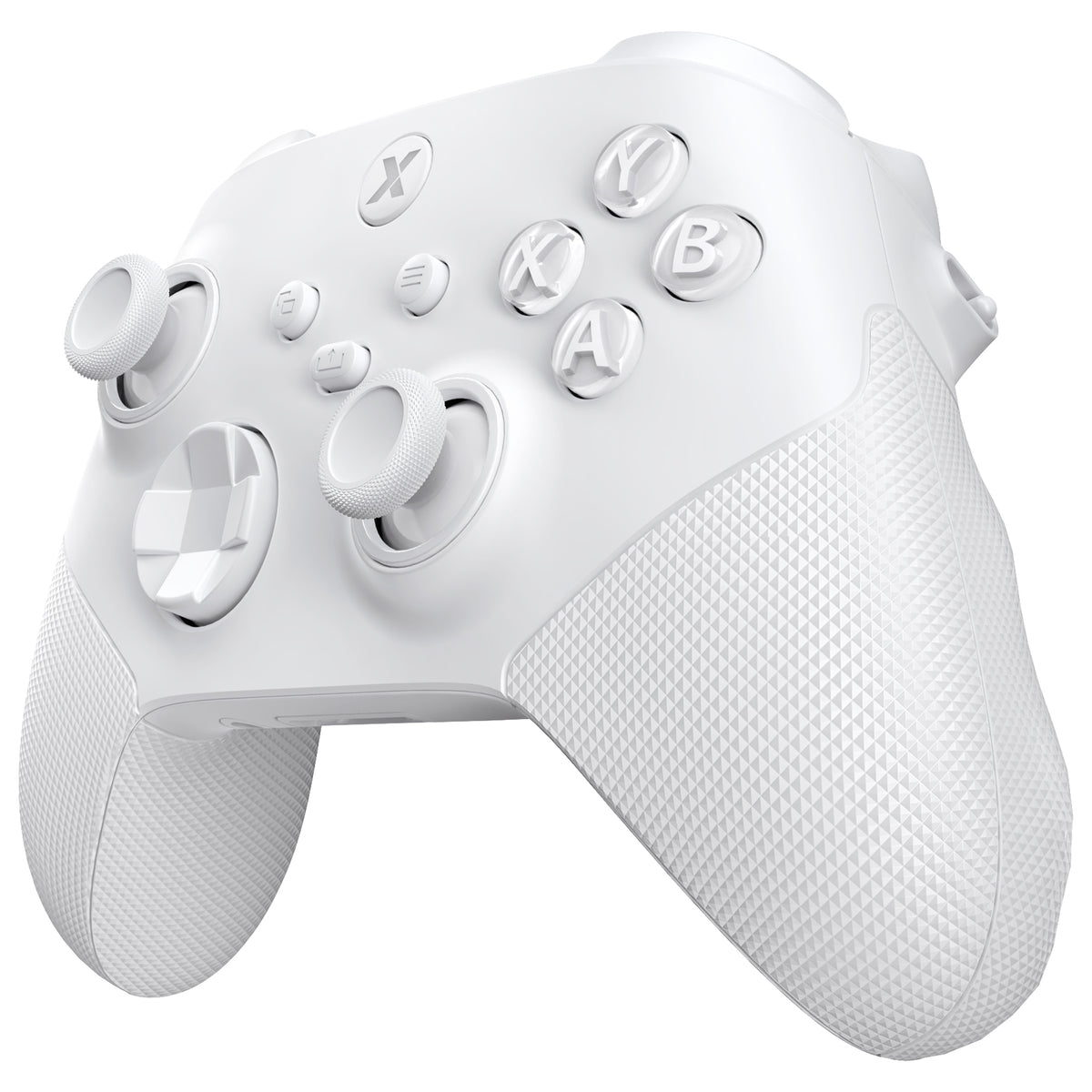eXtremeRate ASR Version Performance Redesigned Full Set Shell Buttons with Ergonomic Trigger Stop Rubberized Grip for Xbox Series X/S Controller & Xbox Core Controller - Diamond Textured Frosted White