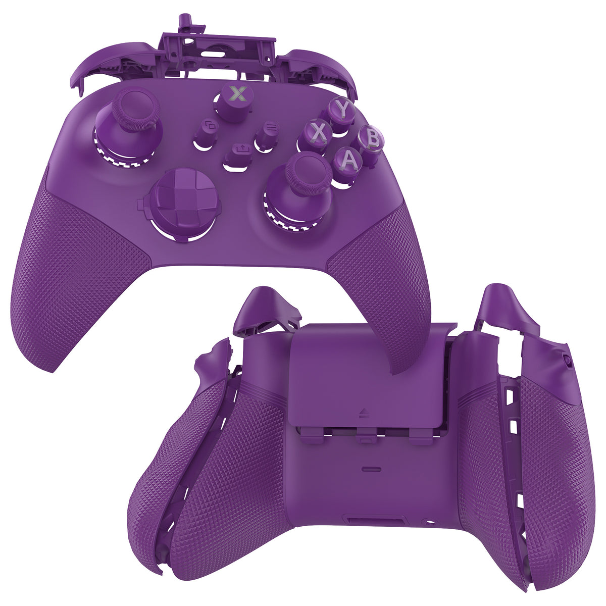 eXtremeRate ASR Version Performance Redesigned Full Set Shell Buttons with Ergonomic Trigger Stop Rubberized Grip for Xbox Series X/S Controller & Xbox Core Controller - Diamond Textured Mist Purple