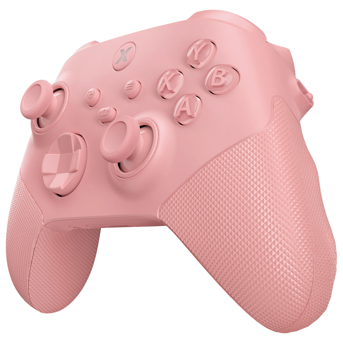 eXtremeRate ASR Version Performance Redesigned Full Set Shell Buttons with Ergonomic Trigger Stop Rubberized Grip for Xbox Series X/S Controller & Xbox Core Controller - Diamond Textured Pale Red