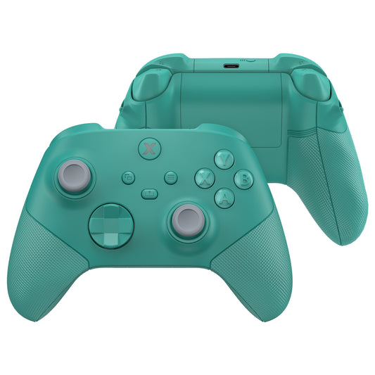 eXtremeRate ASR Version Performance Redesigned Full Set Shell Buttons with Ergonomic Trigger Stop Rubberized Grip for Xbox Series X/S Controller & Xbox Core Controller - Diamond Textured Teal Green