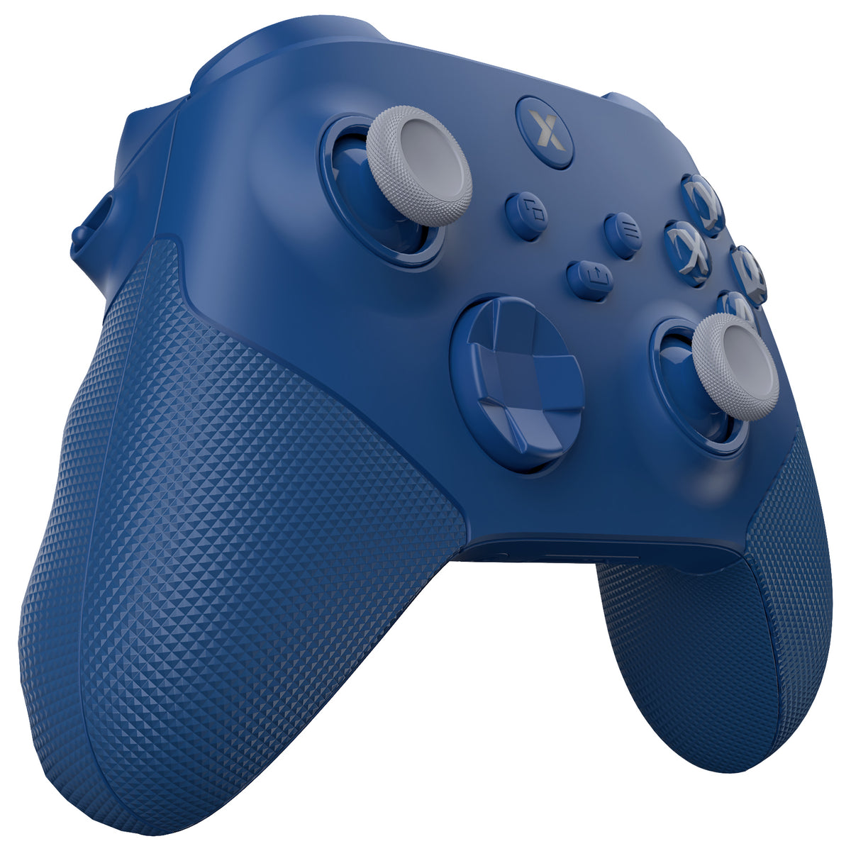 eXtremeRate ASR Version Performance Redesigned Full Set Shell Buttons with Ergonomic Trigger Stop Rubberized Grip for Xbox Series X/S Controller & Xbox Core Controller - Diamond Textured Yale Blue
