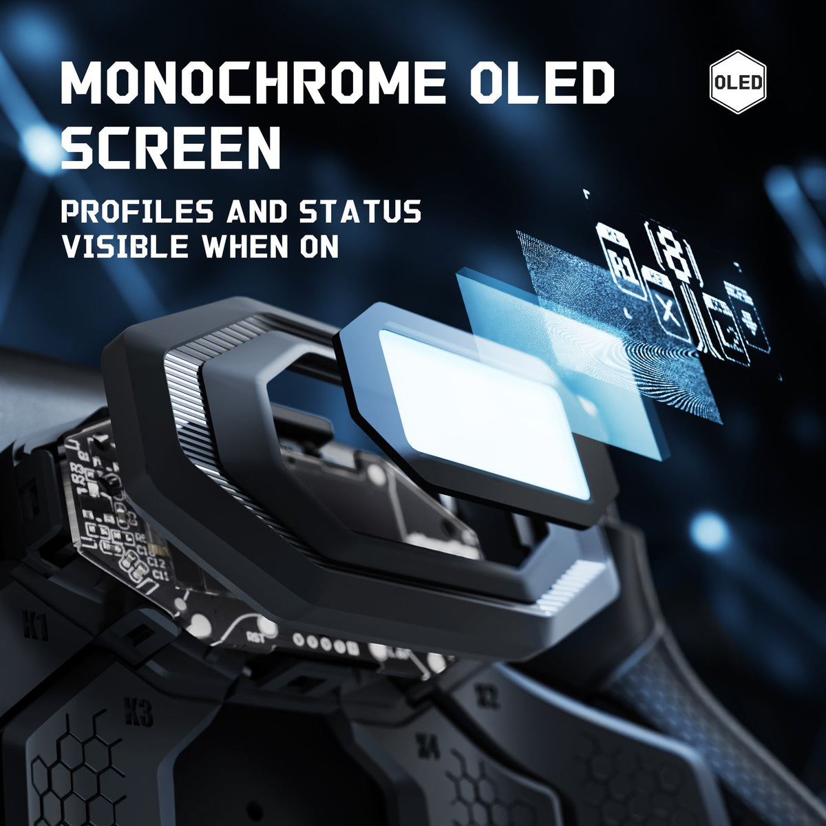 eXtremeRate BEYOND Back Paddles Kit with OLED Display & Redesigned Ergonomic Grips for PS5 Edge Controller - Rubberized Black eXtremeRate