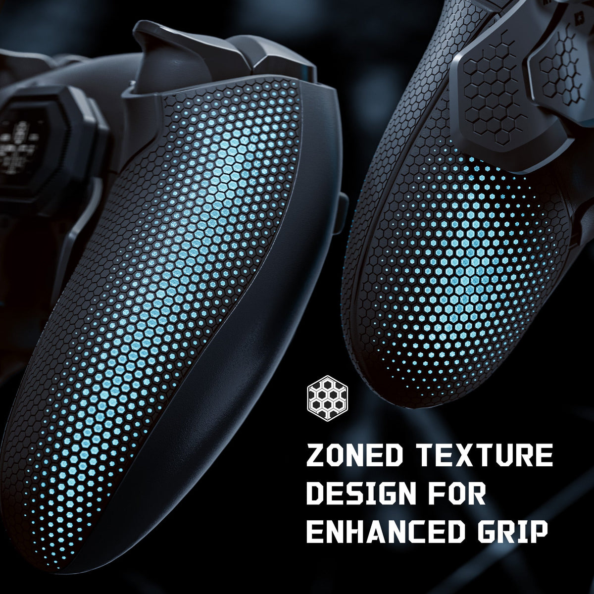 eXtremeRate BEYOND Back Paddles Kit with OLED Display & Redesigned Ergonomic Grips for PS5 Edge Controller - Rubberized Black eXtremeRate