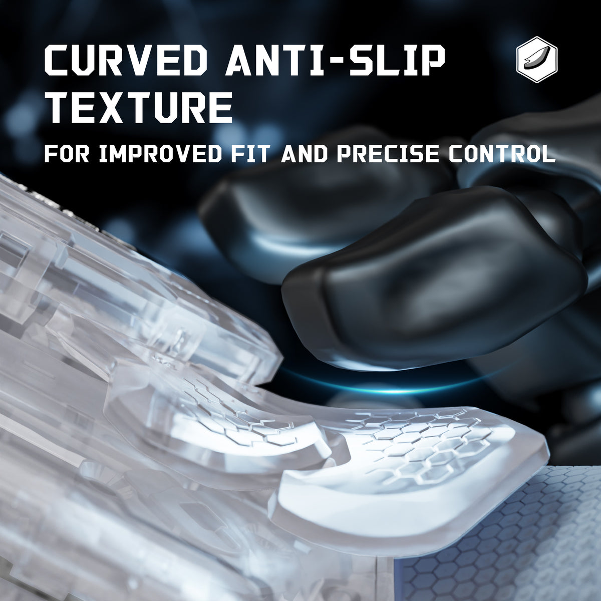 eXtremeRate BEYOND Back Paddles Kit with OLED Display & Redesigned Ergonomic Grips for PS5 Edge Controller - Rubberized Clear & Gray