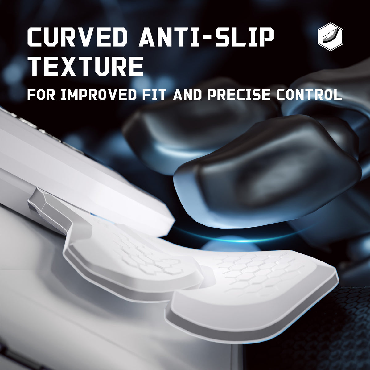 eXtremeRate BEYOND Back Paddles Kit with OLED Display & Redesigned Ergonomic Grips for PS5 Edge Controller - Rubberized White & Black
