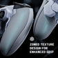 eXtremeRate BEYOND Back Paddles Kit with OLED Display & Redesigned Ergonomic Grips for PS5 Edge Controller - Rubberized White & Gray