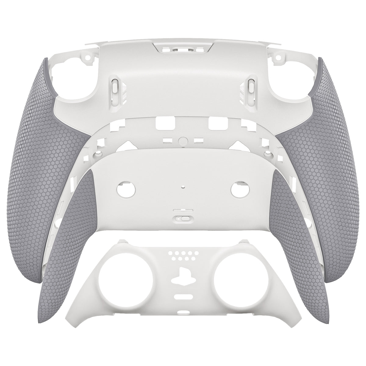 eXtremeRate Beyond-ARC Bottom Shell Kit with Rubberised Grip for PS5 Edge Controller - White & Gray