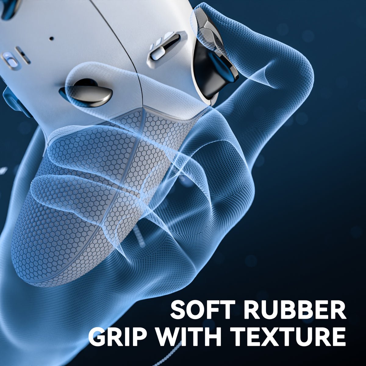 eXtremeRate Beyond-ARC Bottom Shell Kit with Rubberised Grip for PS5 Edge Controller - White & Gray