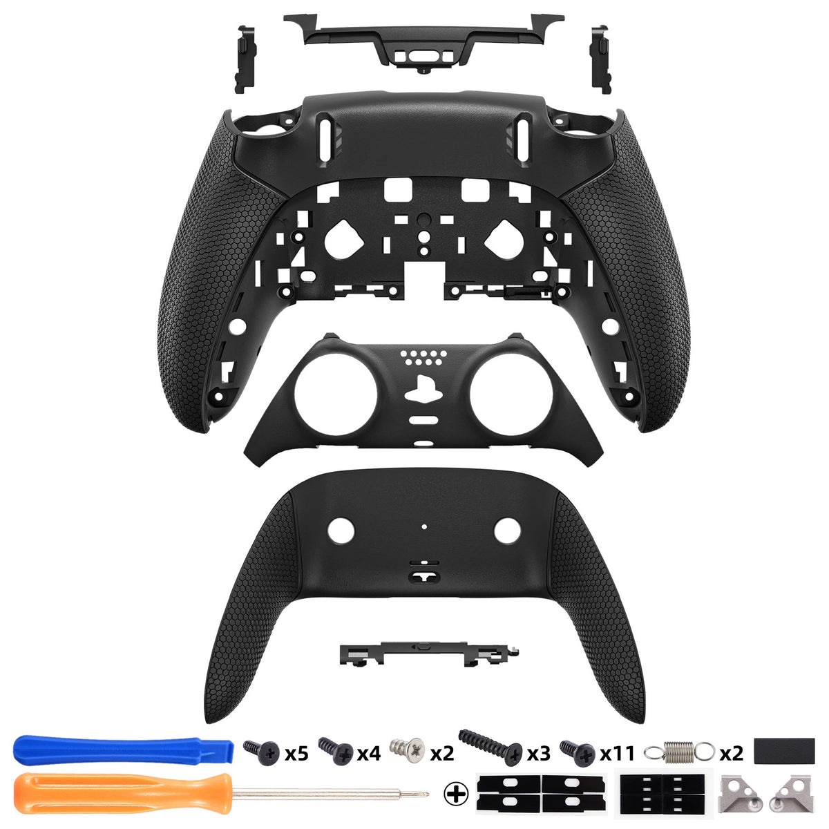 eXtremeRate Beyond-ARC Bottom Shell Kit with Rubberised Grip for PS5 Edge Controller - Black eXtremeRate