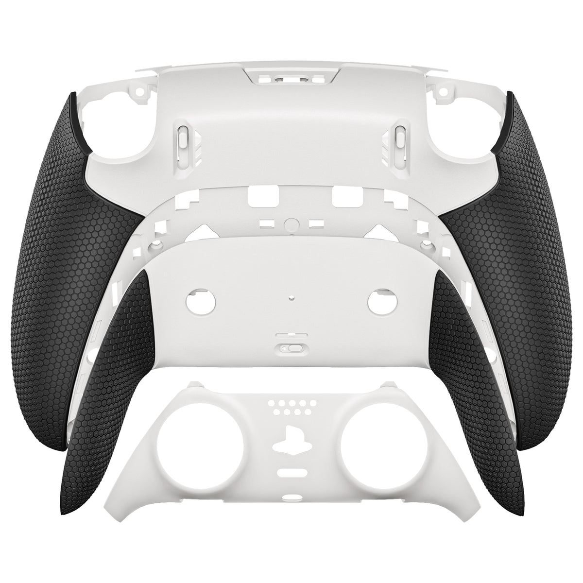 eXtremeRate Beyond-ARC Bottom Shell Kit with Rubberised Grip for PS5 Edge Controller - White Black