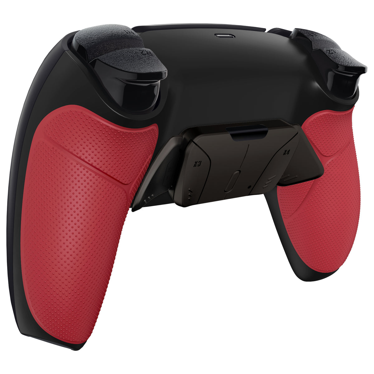 eXtremeRate Black Real Metal Buttons (RMB) Version RISE4 V3 Remap Kit for PS5 Controller BDM-030/040/050 - Rubberized Red