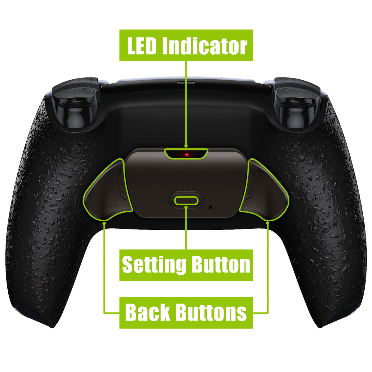 eXtremeRate Black Real Metal Buttons (RMB) Version RISE V3 Remap Kit for PS5 Controller BDM-030/040/050 - Textured Black