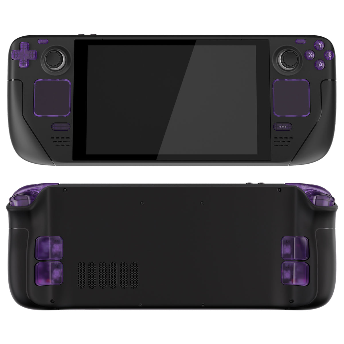 eXtremeRate Retail Clear Atomic Purpler Replacement Full Set Buttons for Steam Deck Console - JESDM003