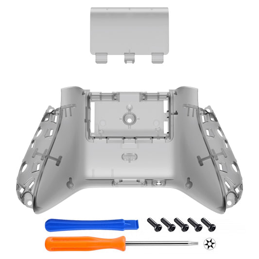 eXtremeRate Replacement Bottom Shell with Battery Cover for Xbox Series X & S Controller - Clear Black