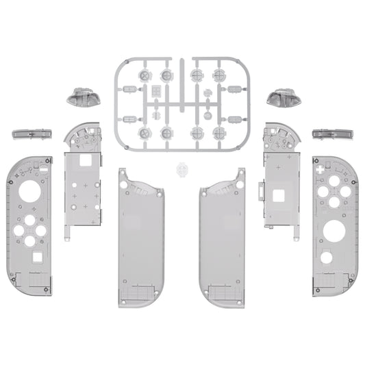 eXtremeRate Replacement Full Set Shell Case with Buttons for Joycon of NS Switch - Clear Black